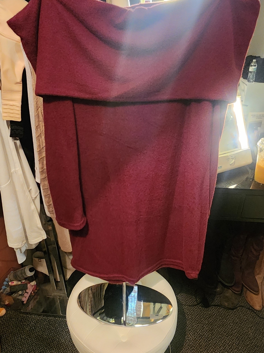Rue21 Off-Shoulder Sweater Dress in Burgundy Plum